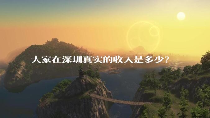 大家在深圳真实的收入是多少？